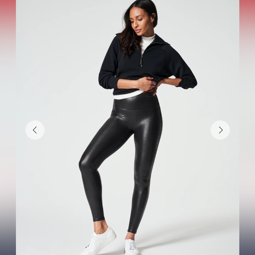 SPANX Black Faux Leather Leggings